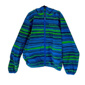 COLUMBIA Zip up Striped Windbreaker Hooded Jacket